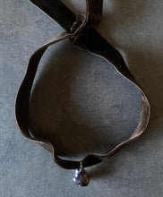 Load image into Gallery viewer, Long Blackened Sterling Silver Necklace with Black Baroque Pearl Pendant