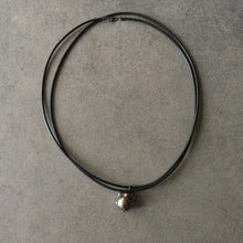 Load image into Gallery viewer, Black Leather Cord and Black Pearl Bracelet