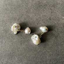 Load image into Gallery viewer, Double Sided White Pearl and Gold Cufflinks