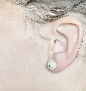 The Petite Collection White Baroque Pearl Stud Earrings