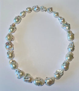 Large White Pearl Choker Necklace