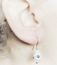 Load image into Gallery viewer, The Petite Collection French Wire Articulated White Baroque Pearl Earrings