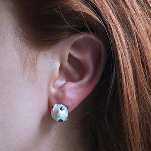 Single White Pearl Stud Earring