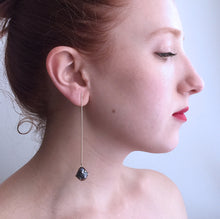 Load image into Gallery viewer, Pearl Long Straight Line Drop Earrings