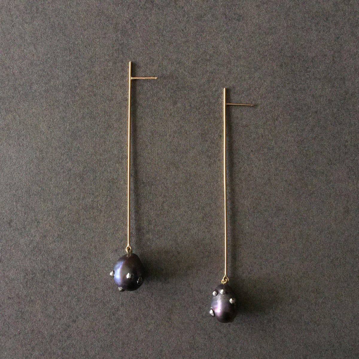 Pearl Long Straight Line Drop Earrings