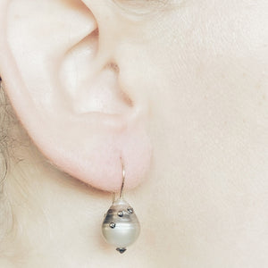 The Petite Collection French Wire Fixed Tahitian Baroque Pearl Earrings