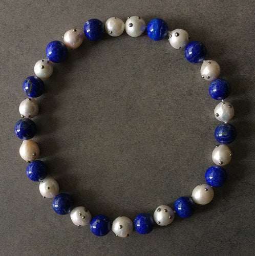 Lapis Lazuli & Pearl Necklace
